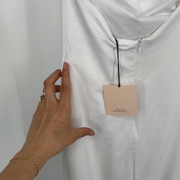 superdown Brynn Ruched Midi Dress in White S - Picture 7 of 9